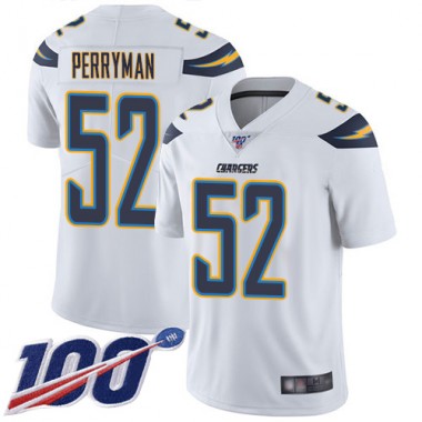 Los Angeles Chargers NFL Football Denzel Perryman White Jersey Men Limited 52 Road 100th Season Vapor Untouchable